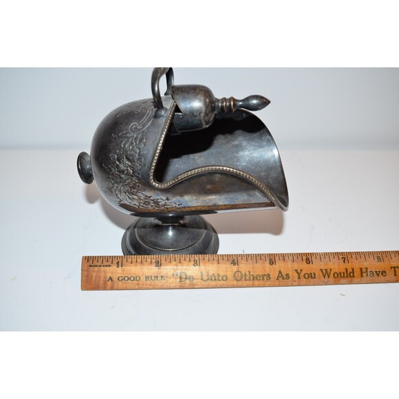 Vtg William Adams EPOC Sheffield England Silver Sugar Scuttle w/Floral Chasing - Picture 5 of 15